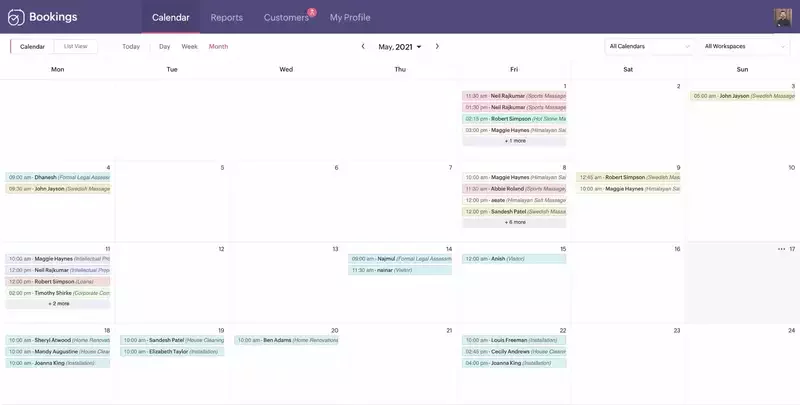 Terminverwaltung Übersicht mit dixisoloutions und zoho bookings